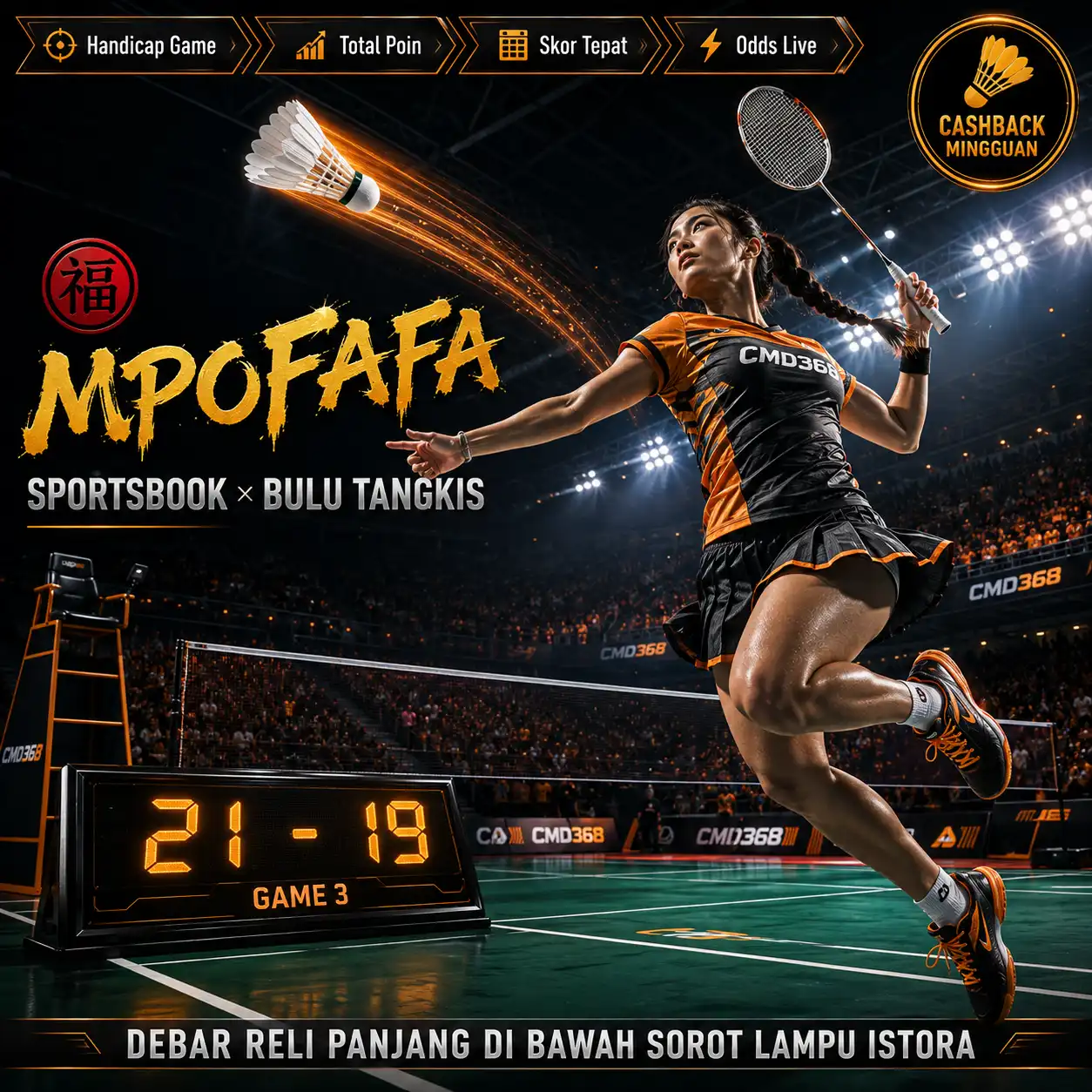 MPOFAFA Sportsbook × Bulu Tangkis - Debar Reli Panjang di Bawah Sorot Lampu Istora